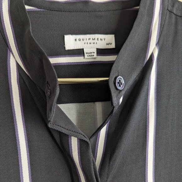 Equipment Femme Ravena Striped shirt dress *missing belt - Picture 6 of 13